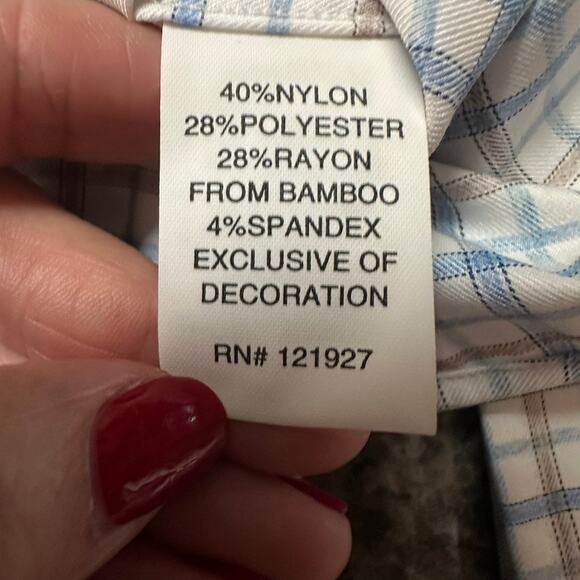 JOHNNIE-O Performance Biles Malibu Blue Plaid Button Shirt XL $138 NWT - Picture 8 of 9